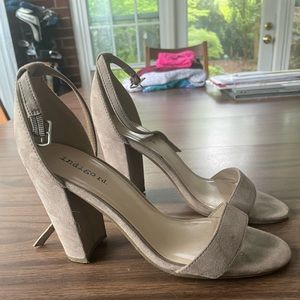 Tan ankle strap heels size 7
